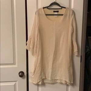 Light Cream Tiered-Sleeve Tunic Top